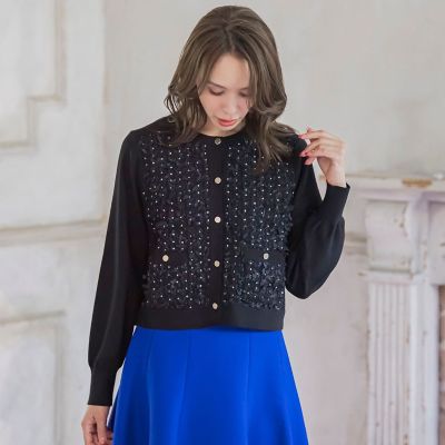 リボンドットツイードカーディガン | Viaggio Blu (Women)/ビアッジョ