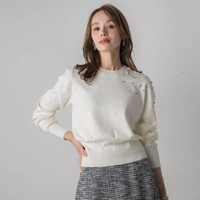 ＜Viaggio Blu (Women)＞アシメパールビジューニット