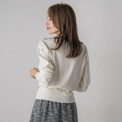 アシメパールビジューニット | Viaggio Blu (Women)/ビアッジョブルー