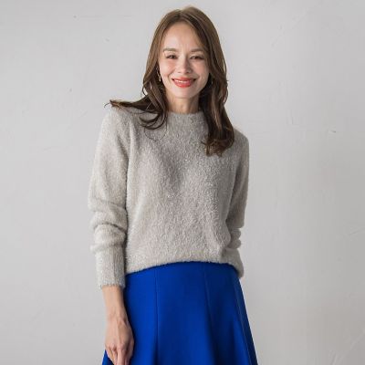 Viaggio Blu ホワイトラメニットトップス ラメシャギーニット | Viaggio Blu (Women)/ビアッジョブルー | 三越