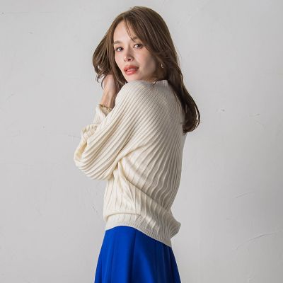 WEB限定カラーあり】ラグランスリーブリブニット | Viaggio Blu