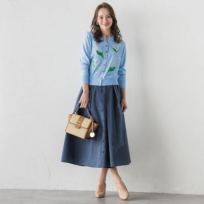 スズラン刺繍ニットカーディガン | Viaggio Blu (Women)/ビアッジョ