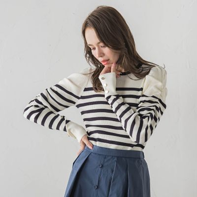 ＜Viaggio Blu (Women)＞シャーリングスリーブニット