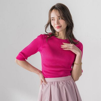 ＜Viaggio Blu (Women)＞ＬＵＣＩＮＤＡリブニット