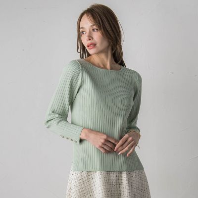 ＜Viaggio Blu (Women)＞袖口キラキラボタンリブニット