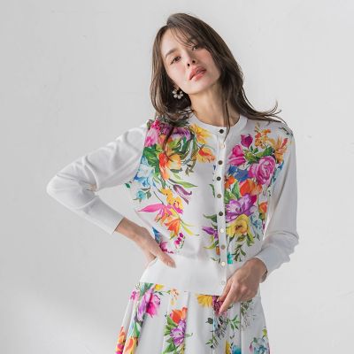 ＜Viaggio Blu (Women)＞ビッグフラワーブーケカーディガン