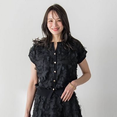 ＜Viaggio Blu (Women)＞チュールドッキングニットカーディガン