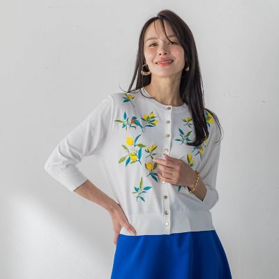 レモン刺繍ニットカーディガン | Viaggio Blu (Women)/ビアッジョ