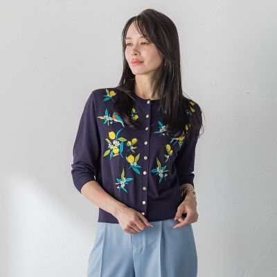 レモン刺繍ニットカーディガン | Viaggio Blu (Women)/ビアッジョ