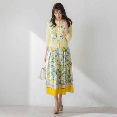レモン刺繍ニットカーディガン | Viaggio Blu (Women)/ビアッジョ