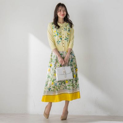 レモン刺繍ニットカーディガン | Viaggio Blu (Women)/ビアッジョ