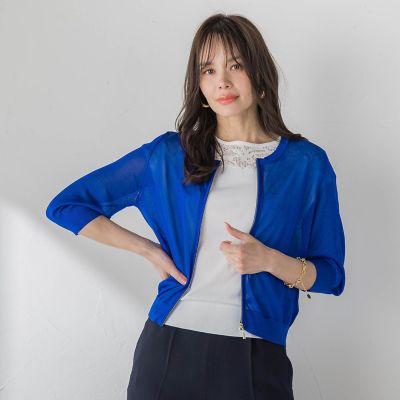 ジップニットブルゾン | Viaggio Blu (Women)/ビアッジョブルー | 三越