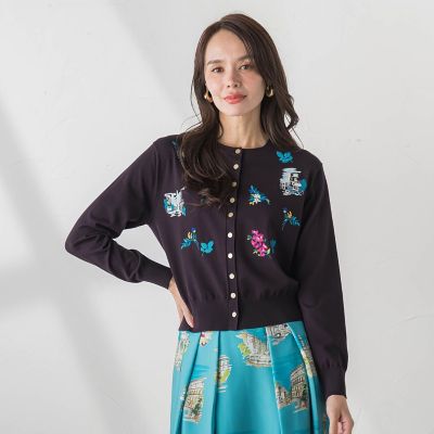 イタリアンセネリー刺繍カーディガン | Viaggio Blu (Women