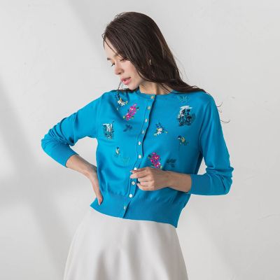 イタリアンセネリー刺繍カーディガン | Viaggio Blu (Women