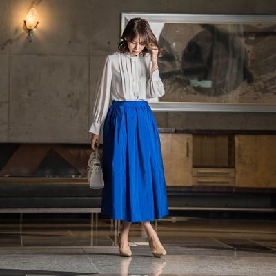 ピンタックボウタイブラウス≪洗濯機で洗える≫