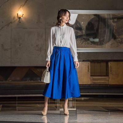 ピンタックボウタイブラウス≪洗濯機で洗える≫