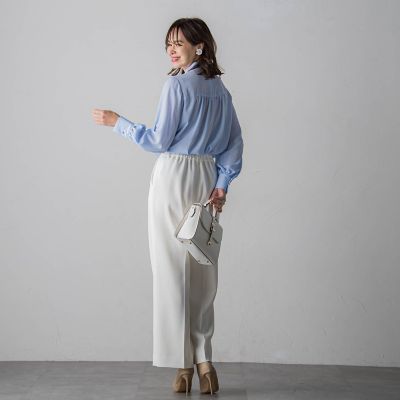 ピンタックボウタイブラウス≪洗濯機で洗える≫