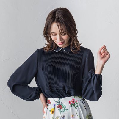 ハイツイストシフォンブラウス≪洗濯機で洗える≫