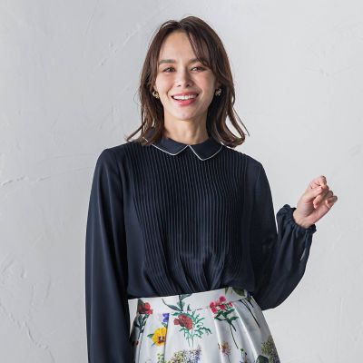 ハイツイストシフォンブラウス≪洗濯機で洗える≫