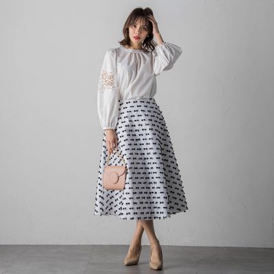 ７分袖レースブラウス≪手洗い可能≫