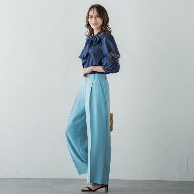 ７分袖レースブラウス≪手洗い可能≫