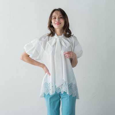 【ＷＥＢ別注】レースブラウス≪手洗い可能≫