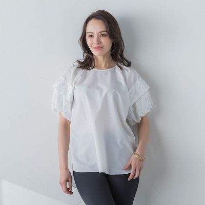 ＴＣブロードフリンジ刺繍ブラウス≪手洗い可能≫