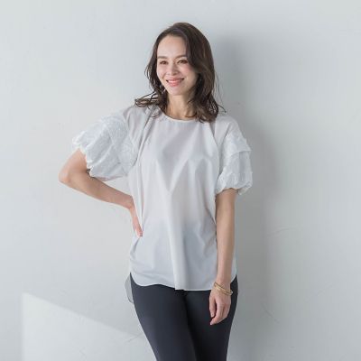 ＴＣブロードフリンジ刺繍ブラウス≪手洗い可能≫