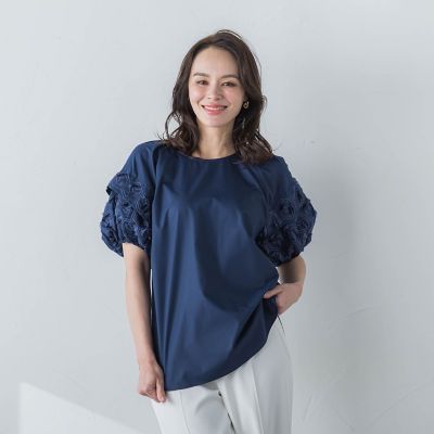 ＴＣブロードフリンジ刺繍ブラウス≪手洗い可能≫