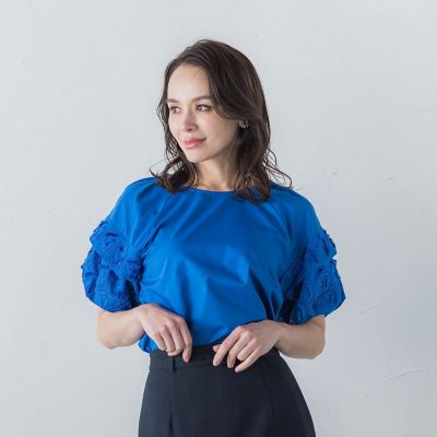 ファッション TCブロードフリンジ刺繍ブラウス≪手洗い可能≫ | Viaggio Blu スカート