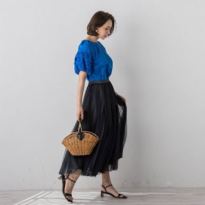 ＴＣブロードフリンジ刺繍ブラウス≪手洗い可能≫