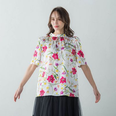 【ＫＥＩＴＡ　ＫＡＷＡＳＡＫＩ　×　Ｖｉａｇｇｉｏ　Ｂｌｕコラボ】Ｗｉｌｄ　ｔｕｌｉｐ　ブラウス