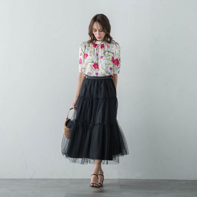 【ＫＥＩＴＡ　ＫＡＷＡＳＡＫＩ　×　Ｖｉａｇｇｉｏ　Ｂｌｕコラボ】Ｗｉｌｄ　ｔｕｌｉｐ　ブラウス