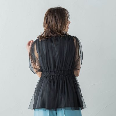 チュールギャザーブラウス≪洗濯機で洗える≫ | Viaggio Blu (Women 