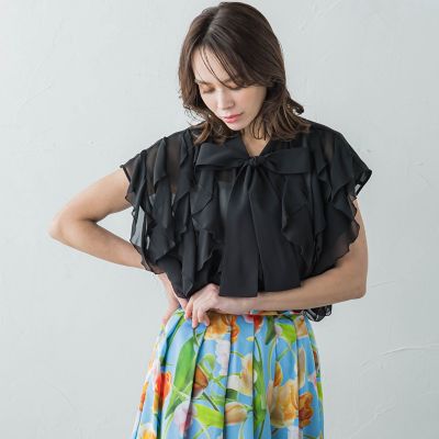 シフォンラッフルブラウス≪洗濯機で洗える≫ | Viaggio Blu