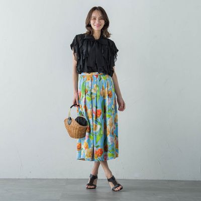 シフォンラッフルブラウス≪洗濯機で洗える≫ | Viaggio Blu
