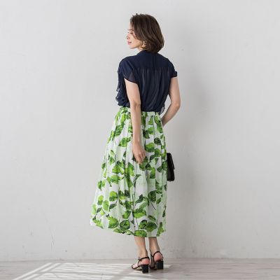シフォンラッフルブラウス≪洗濯機で洗える≫