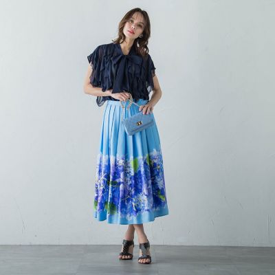 シフォンラッフルブラウス≪洗濯機で洗える≫