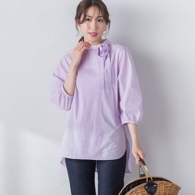 【ＷＥＢ別注】ピンタックブラウス≪洗濯機で洗える≫