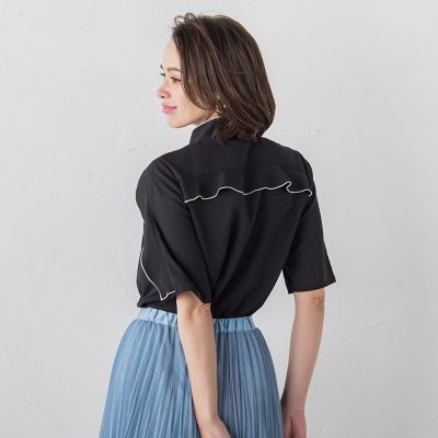 【ＷＥＢ別注】ハイツイストジョーゼットボウタイブラウス≪洗濯機で洗える≫