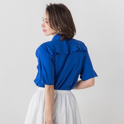 【ＷＥＢ別注】ハイツイストジョーゼットボウタイブラウス≪洗濯機で洗える≫