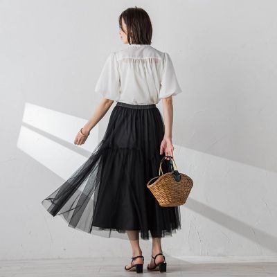 ストレッチデシンブラウス≪洗濯機で洗える≫