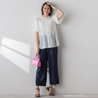 ストレッチデシンブラウス≪洗濯機で洗える≫