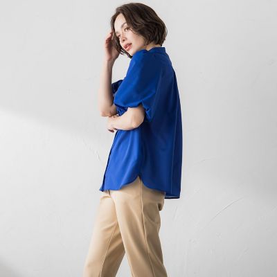 ストレッチデシンブラウス≪洗濯機で洗える≫