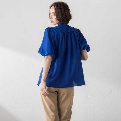 ストレッチデシンブラウス≪洗濯機で洗える≫