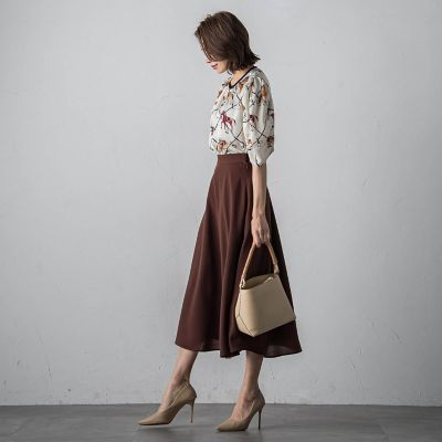 ホースプリントブラウス≪セットアップ対応／洗濯機で洗える≫