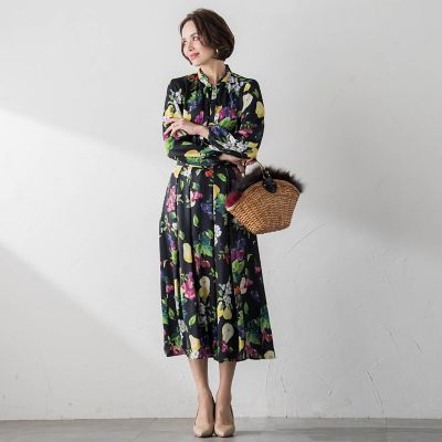 【ＷＥＢ限定カラーあり】フルーツプリントブラウス≪セットアップ対応／洗濯機で洗える≫