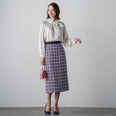 バブルサテンブラウス≪洗濯機で洗える≫
