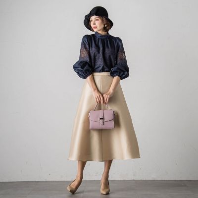 袖レースブラウス≪洗濯機で洗える≫