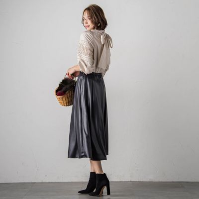 袖レースブラウス≪洗濯機で洗える≫